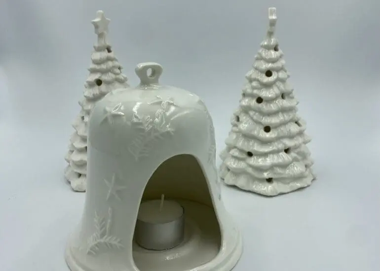 Photophores artisanaux en porcelaine de limoges pour Noël