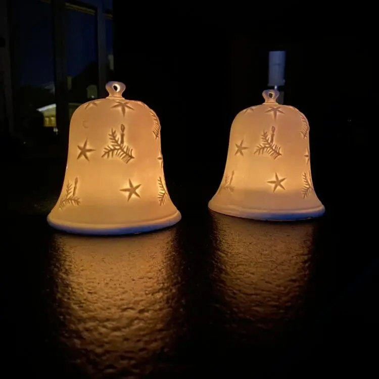 Photophore en porcelaine de limoges translucide noël